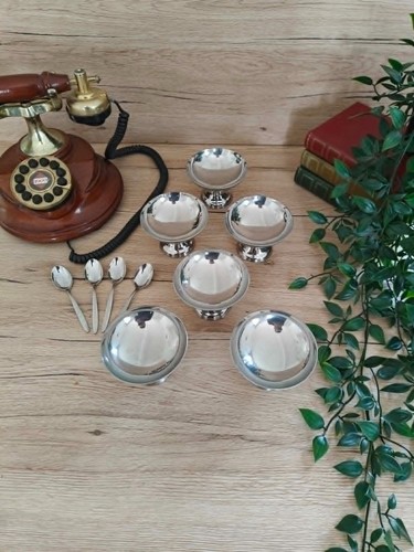 Lot coupes glace en - coupes, verre